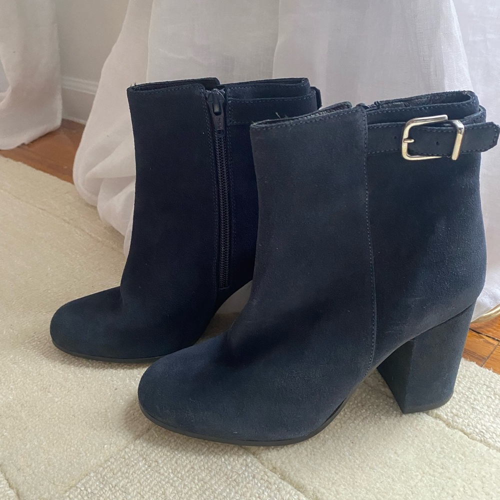 J Crew blue suede boots